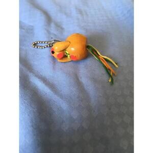 VINTAGE Makeshift Wooden Dog Keychain